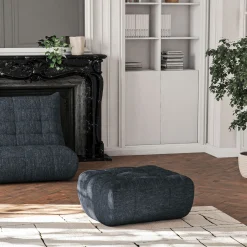 Pouf & Repose-Pieds*alinea Pouf en tissu chenille - marine Bleu