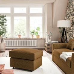 Pouf & Repose-Pieds*alinea Pouf en tissu chenille - argan Jaune