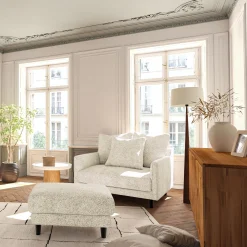 Pouf & Repose-Pieds*alinea Pouf en tissu genesis - ventoux Blanc