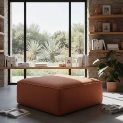 Pouf & Repose-Pieds*alinea Pouf en tissu genesis - brun rustrel Marron