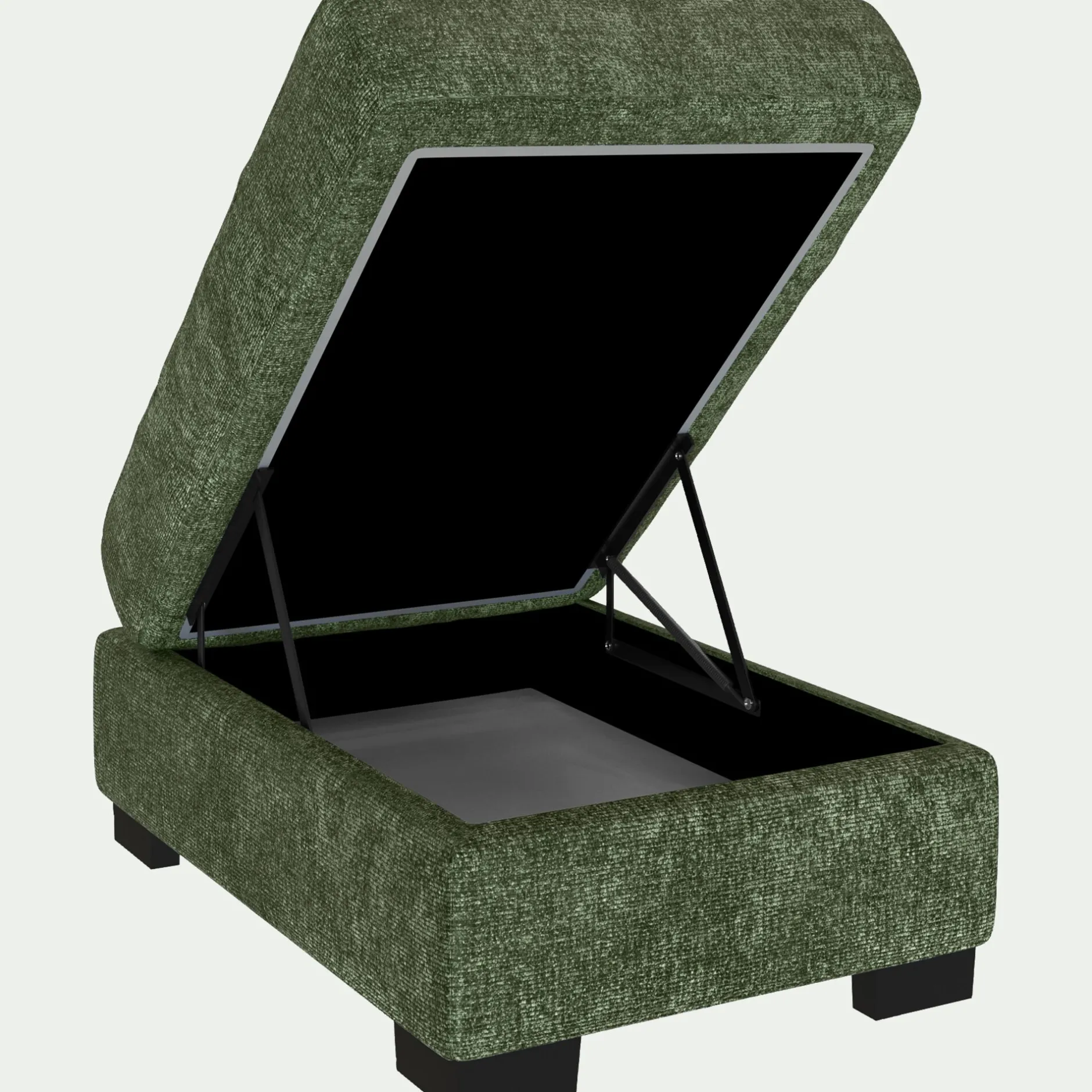 Pouf & Repose-Pieds*alinea Pouf en tissu Genesis avec coffre - cèdre Vert