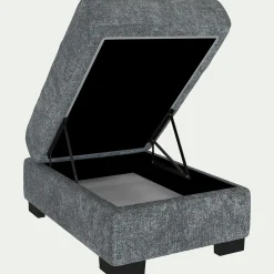 Pouf & Repose-Pieds*alinea Pouf en tissu Genesis avec coffre - Gris ardoise
