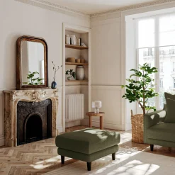 Pouf & Repose-Pieds*alinea Pouf en tissu joint - cèdre Vert