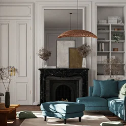 Pouf & Repose-Pieds*alinea Pouf en tissu monclar - Bleu niolon