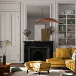 Pouf & Repose-Pieds*alinea Pouf en tissu monclar - Jaune argan