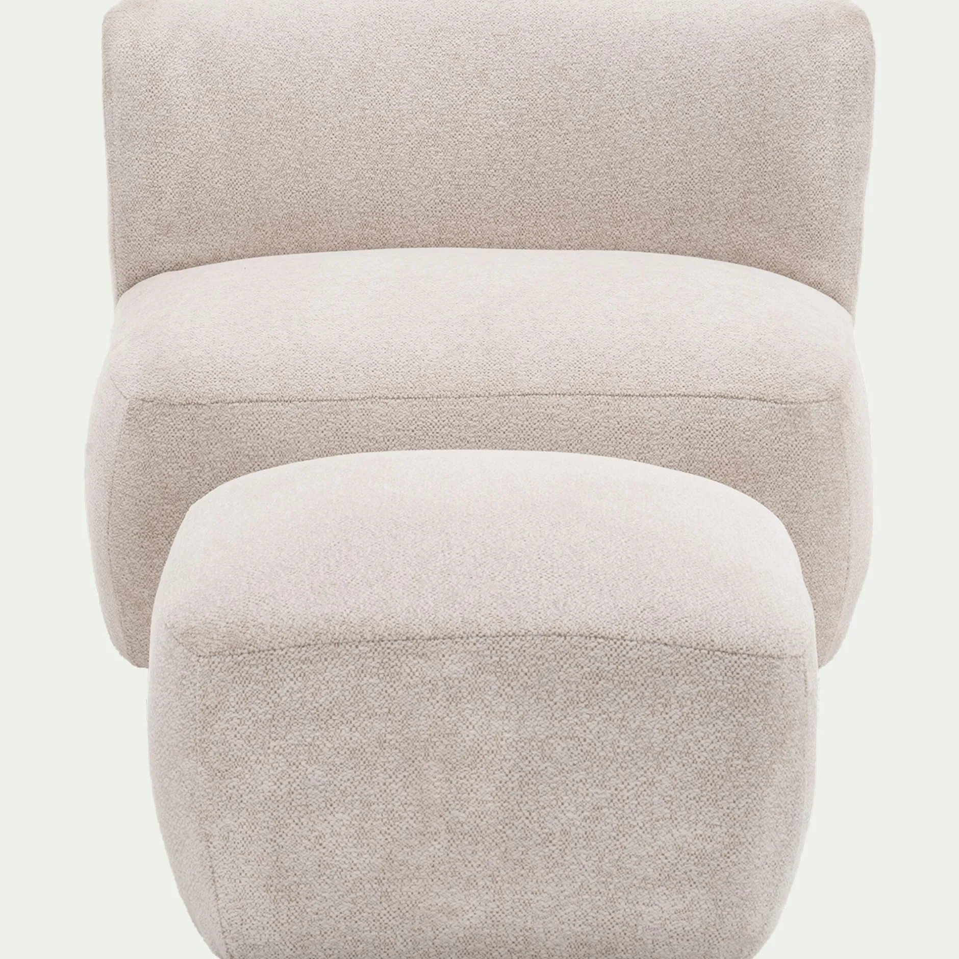 Pouf & Repose-Pieds*alinea Pouf en tissu Raven - écru Blanc