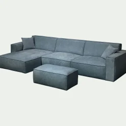 Pouf & Repose-Pieds*alinea Pouf en tissu tramé - Bleu