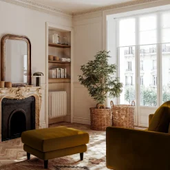 Pouf & Repose-Pieds*alinea Pouf en tissu velvet - Bronze