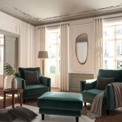 Pouf & Repose-Pieds*alinea Pouf en tissu velvet - sauge Vert