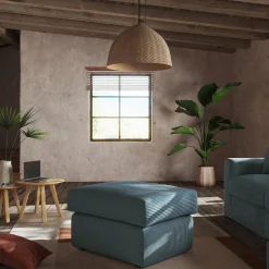 Pouf & Repose-Pieds*alinea Pouf en velours côtelé - Bleu