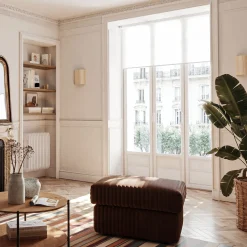 Pouf & Repose-Pieds*alinea Pouf en velours côtelé Bita - brun rustrel Marron