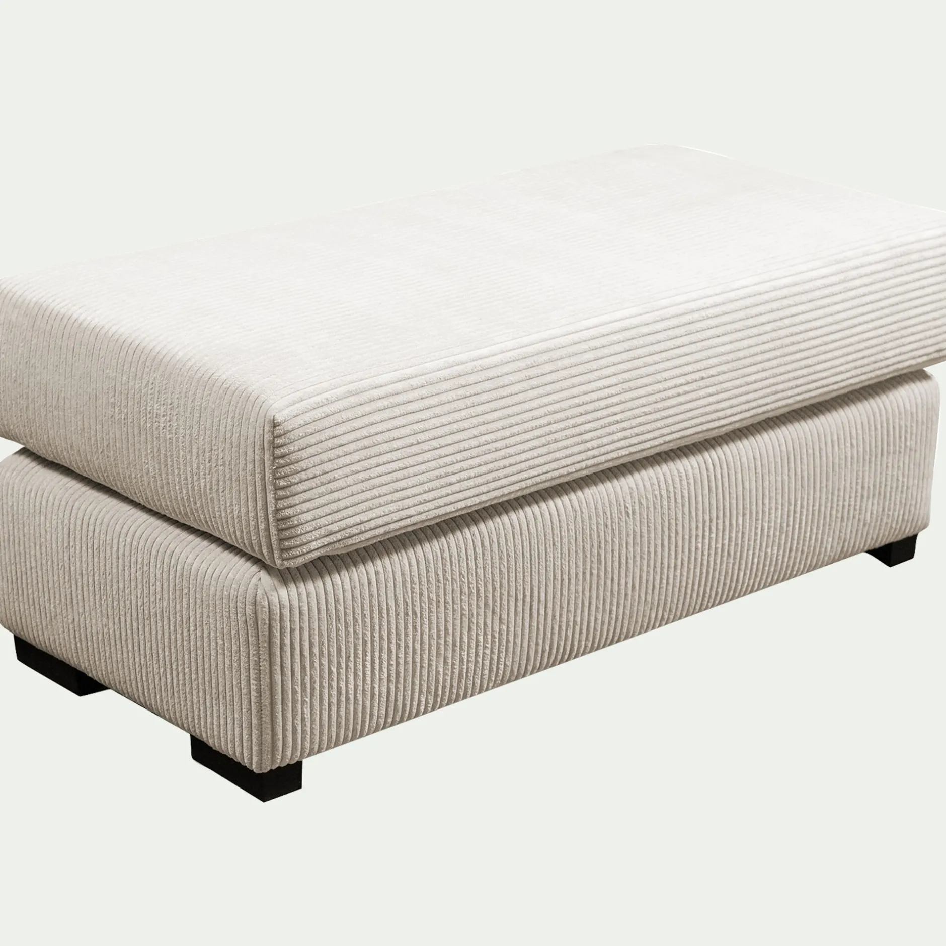 Pouf & Repose-Pieds*alinea Pouf rectangulaire en velours côtelé Azores - Beige