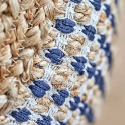 Pouf & Repose-Pieds*alinea Pouf rond en jute et coton - D50xH45cm Noir