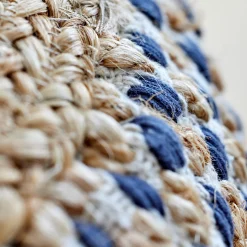 Pouf & Repose-Pieds*alinea Pouf rond en jute et coton - D50xH45cm Noir