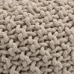 Coussin De Sol*alinea Pouf tressé en coton - roucas D50xH30cm Beige