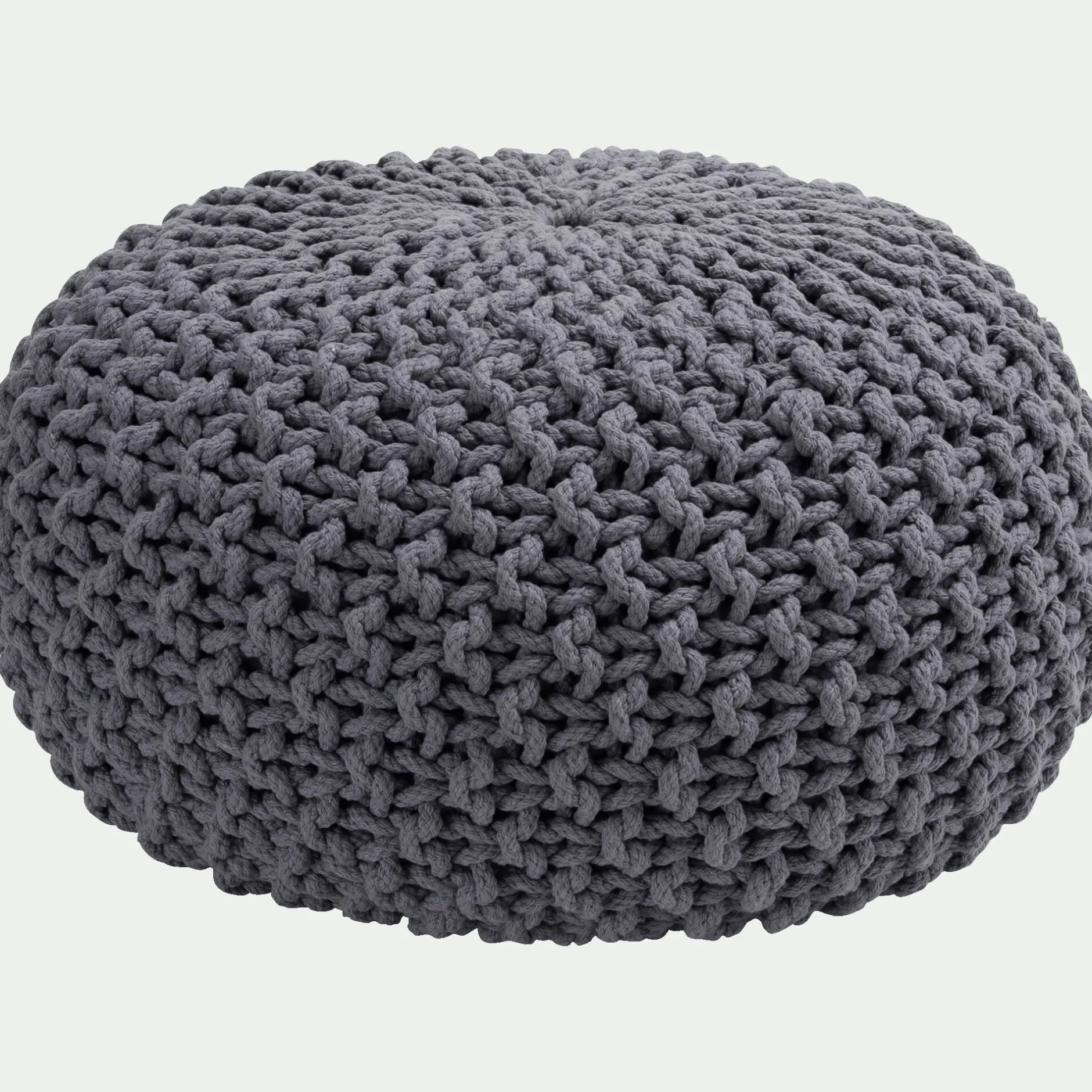 Pouf & Repose-Pieds*alinea Pouf tressé en coton D50xH30cm - restanque Gris