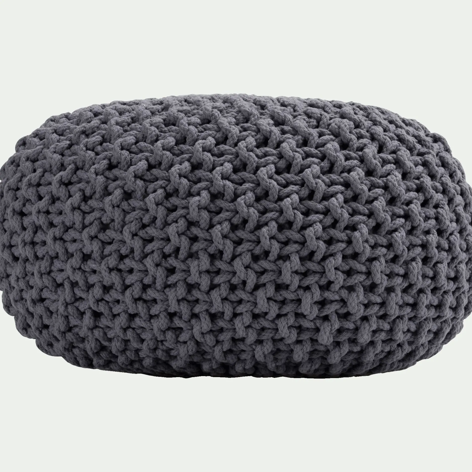 Pouf & Repose-Pieds*alinea Pouf tressé en coton D50xH30cm - restanque Gris