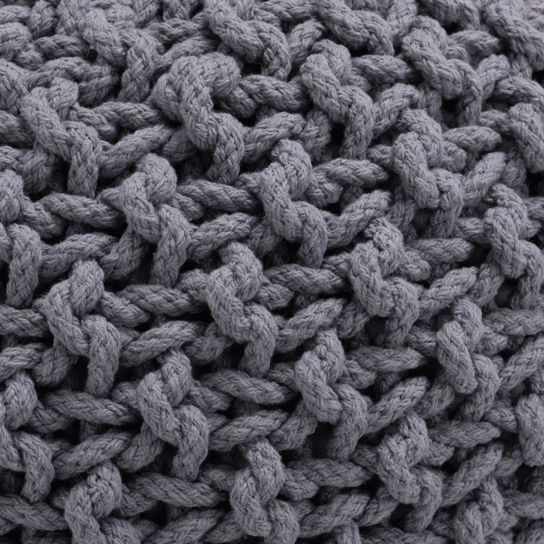 Pouf & Repose-Pieds*alinea Pouf tressé en coton D50xH30cm - restanque Gris