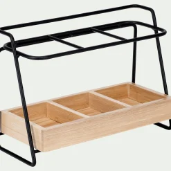 Aménagement Meuble Cuisine*alinea Range couverts en métal et bois - bois clair Naturel