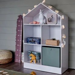 Bibliothèque Enfant|Bibliothèque Enfant*alinea Rangement forme maison 5 cases pour chambre enfant - Blanc