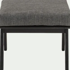 Pouf Exterieur*alinea Repose-pieds pour fauteuil en bois d'eucalyptus - Noir