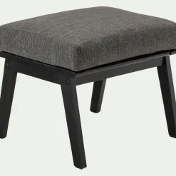 Pouf Exterieur*alinea Repose-pieds pour fauteuil en bois d'eucalyptus - Noir