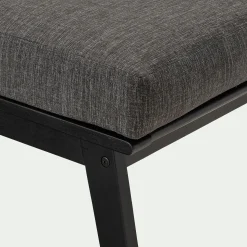 Pouf Exterieur*alinea Repose-pieds pour fauteuil en bois d'eucalyptus - Noir