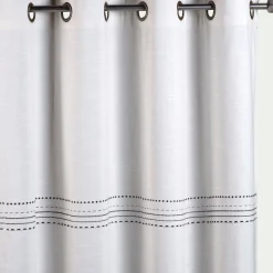 Rideau*alinea Rideau à œillets en coton brodé 140x250cm - Blanc