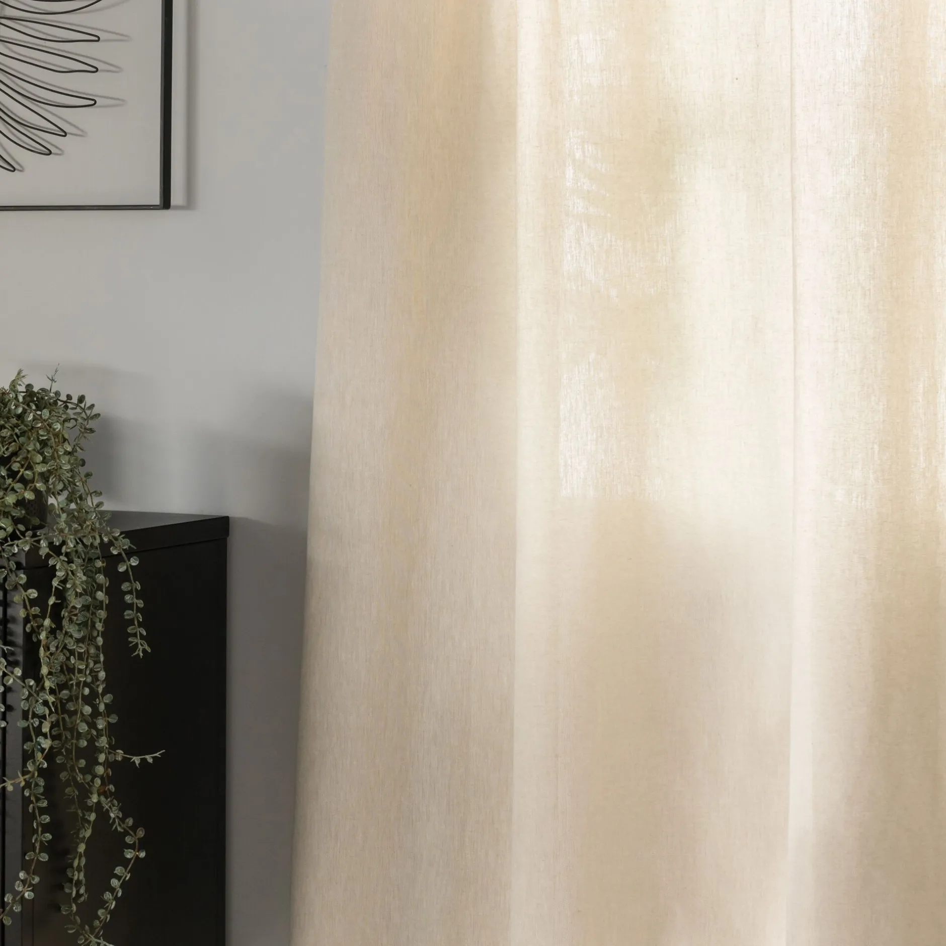 Rideau*alinea Rideau à œillets en coton finition point de bourdon 140x250cm - Beige