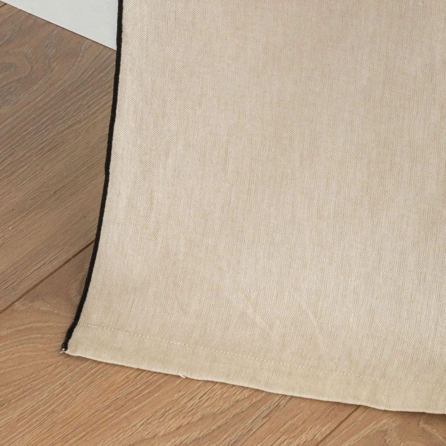 Rideau*alinea Rideau à œillets en coton finition point de bourdon 140x250cm - Beige