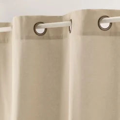 Rideau*alinea Rideau à œillets en coton finition point de bourdon 140x250cm - Beige
