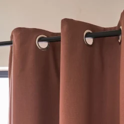 Rideau*alinea Rideau à œillets en coton 140x250cm - brun rhassoul Marron