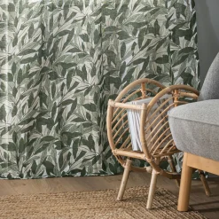 Rideau*alinea Rideau à œillets en polyester et coton motif Laurier 140x250cm - Vert