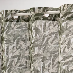 Rideau*alinea Rideau à œillets en polyester et coton motif Laurier 140x250cm - Vert