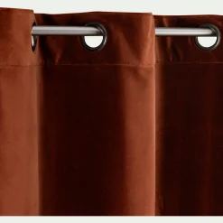 Rideau*alinea Rideau à œillets en velours 135x250cm - brun rustrel Marron