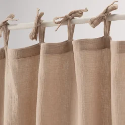 Rideau*alinea Rideau à nouettes en gaze de coton finition point de cheval 130x250cm - alpilles Beige