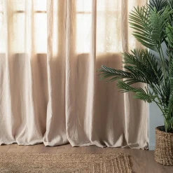 Rideau*alinea Rideau à nouettes en gaze de coton finition point de cheval 130x250cm - alpilles Beige