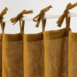 Rideau*alinea Rideau à nouettes en gaze de coton finition point de cheval 130x250cm - alep Jaune