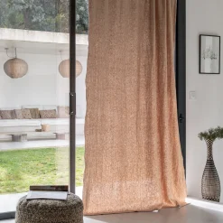 Rideau*alinea Rideau à passants caché en lin finition point de bourdon 140x250cm - corde Beige