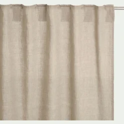 Rideau*alinea Rideau à passants cachés en lin lavé finition surpiqure 140x300cm - Beige