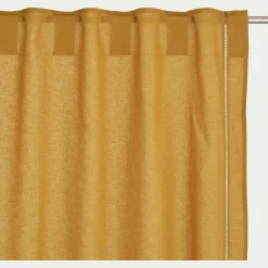Rideau*alinea Rideau à passants cachés en lin et coton finition liseré 140x250cm - argan Jaune