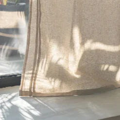 Rideau*alinea Rideau à passants cachés en lin et coton finition liseré 140x250cm - Beige