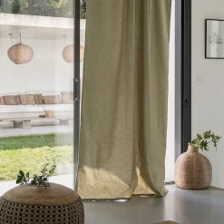 Rideau*alinea Rideau à passants cachés en coton finition point de cheval 140x250cm - olivier Vert