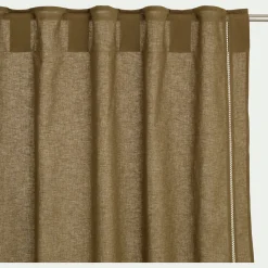 Rideau*alinea Rideau à passants cachés en lin et coton finition liseré 140x250cm - mousse Vert