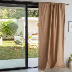 Rideau*alinea Rideau à passants cachés en coton finition point de cheval 140x250cm - corde Beige