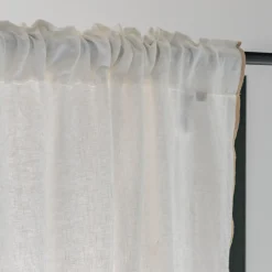 Rideau*alinea Rideau à passants cachés en lin finition point de bourdon 140x250cm - écru Blanc