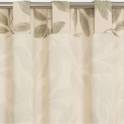 Rideau*alinea Rideau à passants cachés en coton motif végétal finition franges 135x250cm - Vert