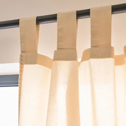 Rideau*alinea Rideau à passants en coton lavé finition couture 140x250cm - Beige