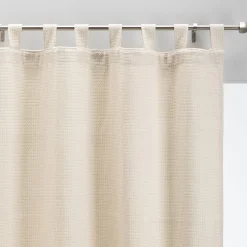 Rideau*alinea Rideau à passants en polyester texturé 140x250cm - écru Blanc