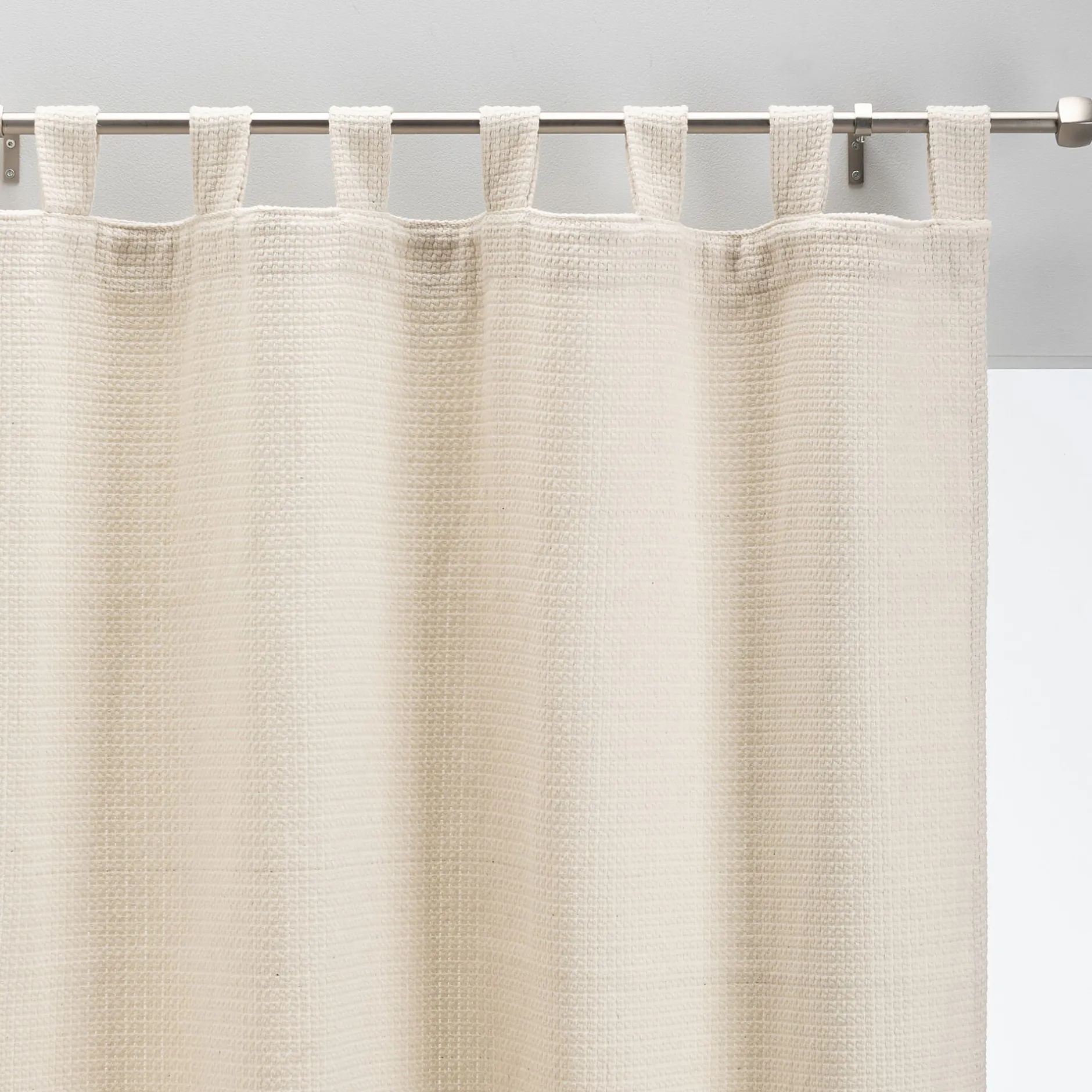 Rideau*alinea Rideau à passants en polyester texturé 140x250cm - écru Blanc